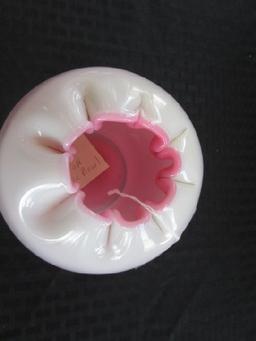 Vintage Fenton Rose Bowl Crimped Rim