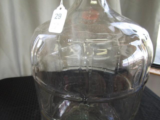 Large Square-Cut Coin Glass Bottle w/ Carry Handle