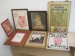 Lot - Novelty Plaques, Framed Prints, "The Shadow Of Your Smile", Etc.