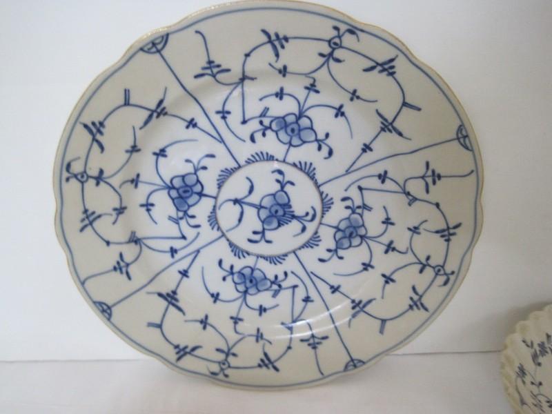 7 Pieces - Royal Tettau Chateau Blue Pattern China Dinnerware