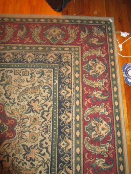 Ornate Imperial Design Floor Rug Green/Red