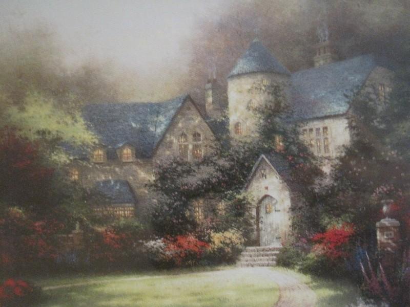 Thomas Kinkade Accent Print House/Garden Landscape Scene