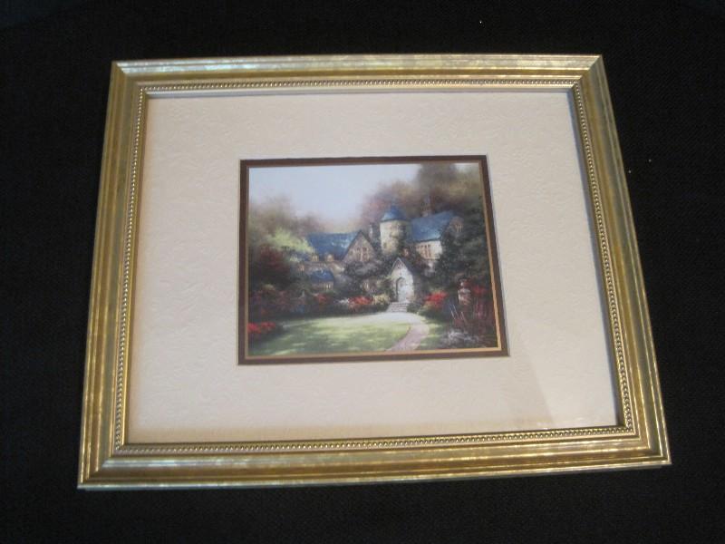 Thomas Kinkade Accent Print House/Garden Landscape Scene