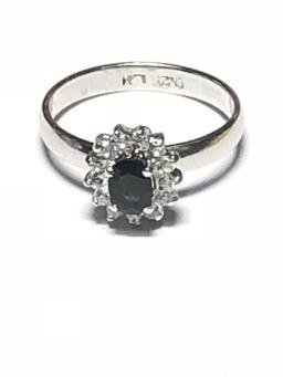 925 Silver Sapphire Ring