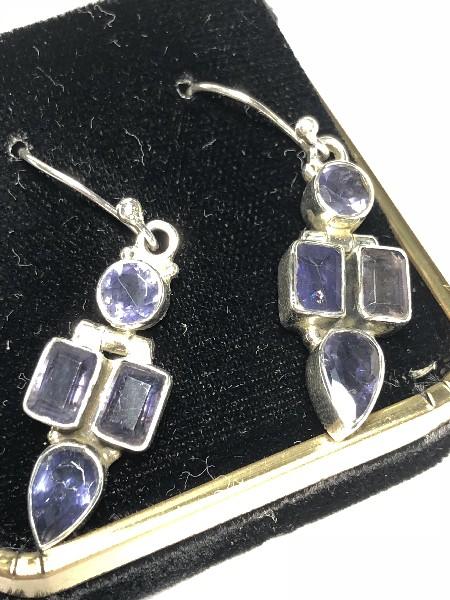 Silver Lolite Gemstone Earrings