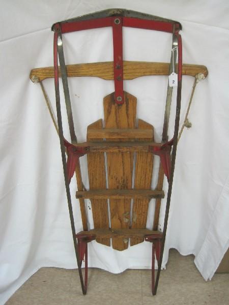 Vintage Flexible Flyer Model Winter Products Wood/Metal Frame Sled