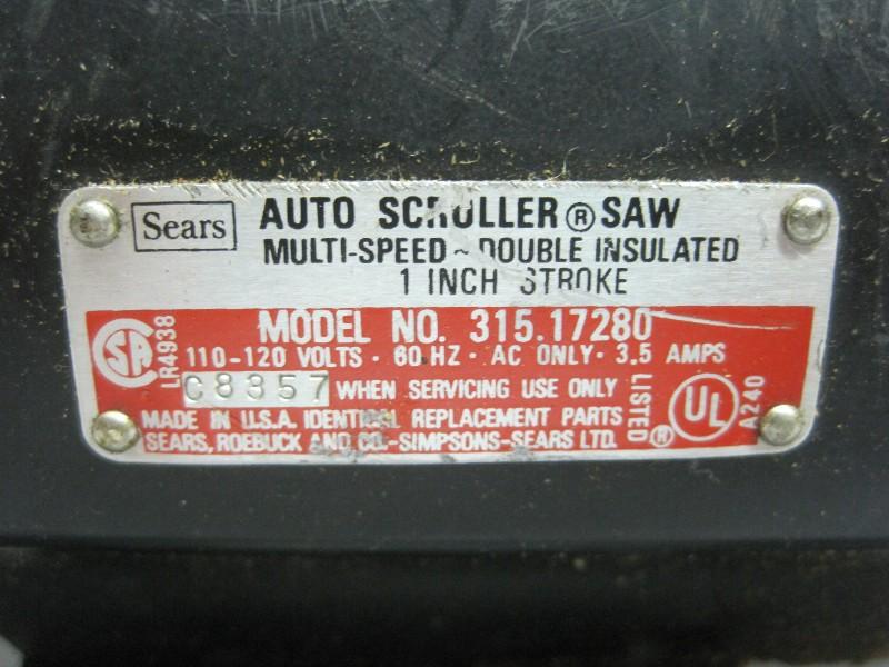 Craftsman Auto Scroller Saw Model No.315.17290 w/ Wood Cutting Blades