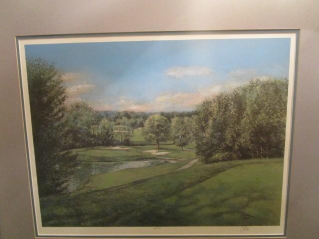 Golfing Green Lithograph Print Limited 86/400 Edition, Artist Signed C. Rate