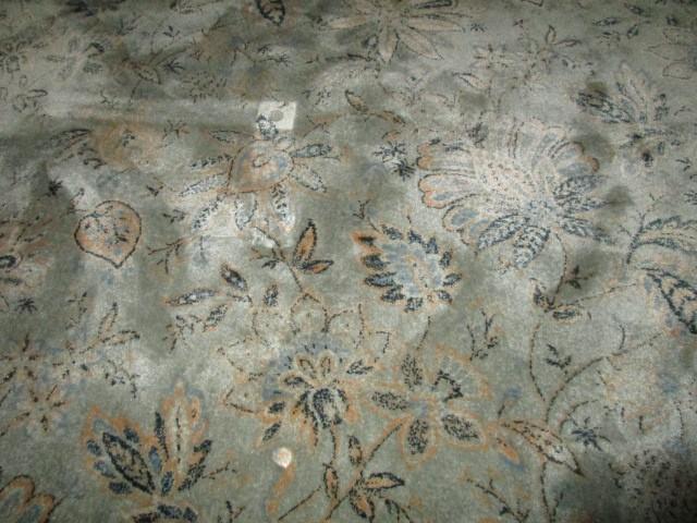 Light Blue Floral Patterned Center Floor Rug