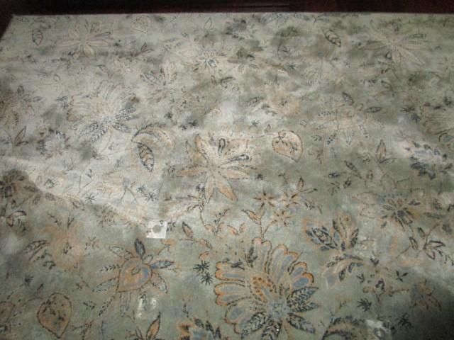 Light Blue Floral Patterned Center Floor Rug