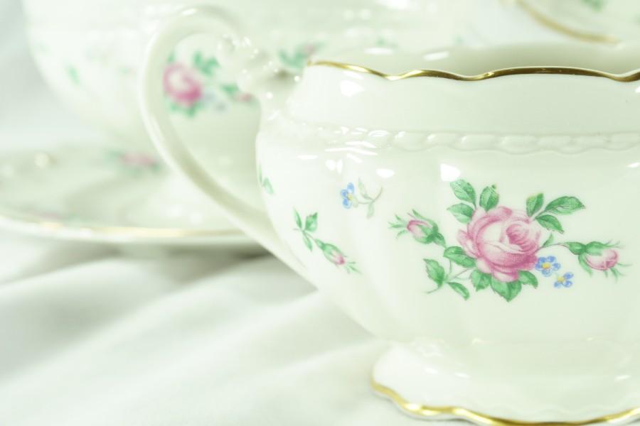 Set 4 - 1955 Princess China Tru-Tone USA "Sweet Briar" Service Pieces