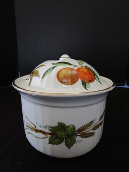 Fruit/Wheat/Berry Pattern Oval Dish w/ Gilted Rim, Royal Worchester Fine Porcelain