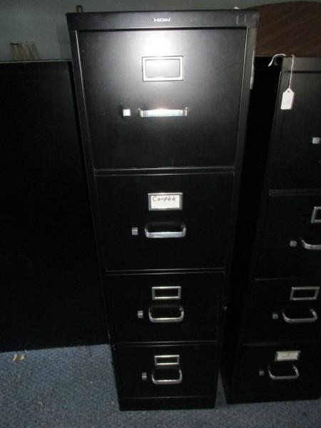 4 Drawer Black Metal File Cabinet by Hon