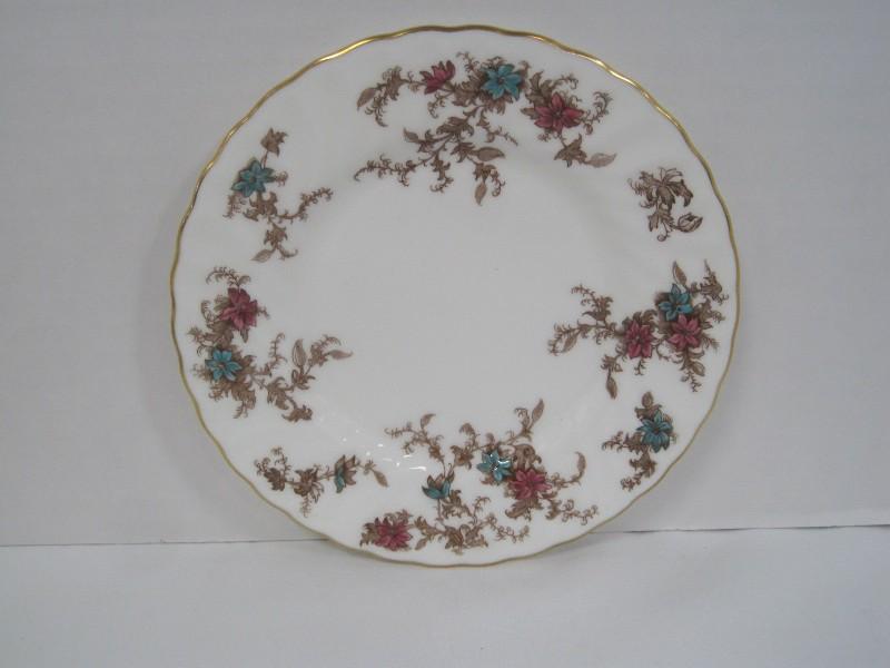 8 Minton Bone China Ancestral Pattern Floral/Foliage Design 6 3/8" Bread & Butter Plates