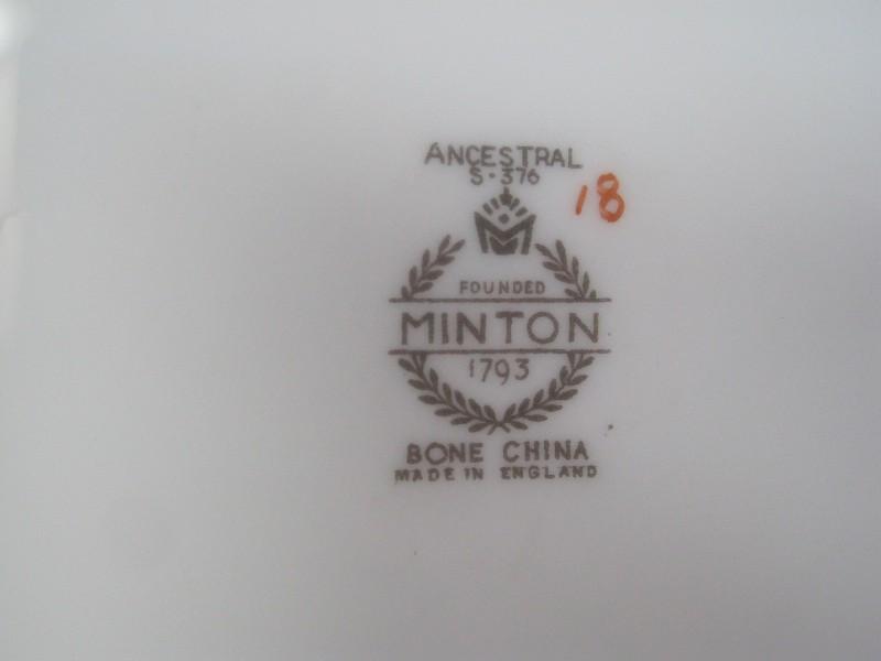 8 Minton Bone China Ancestral Pattern Floral/Foliage Design 6 3/8" Bread & Butter Plates