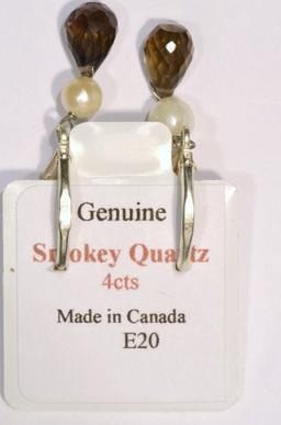 Sterling Silver Smokey Quartz Earring