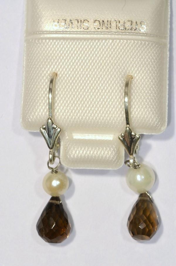 Sterling Silver Smokey Quartz Earring