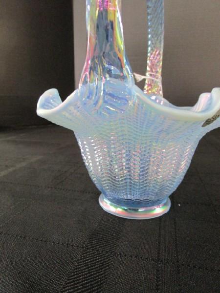 Fenton Art Glass Lilac Iridescent Basket