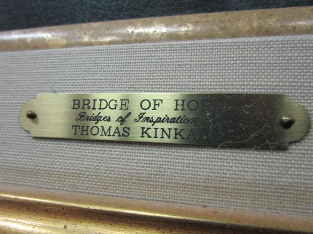 "Bridge of Hope" Thomas Kinkade Oil on Canvas Print Artist Signed on Back