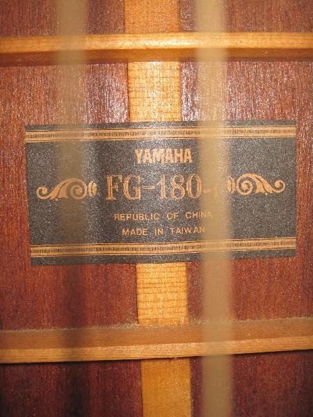 Yamaha FG-180-1 Acoustic Guitar w/ Case