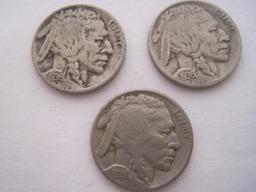 6 Buffalo Indian Head Nickels Dated 1935