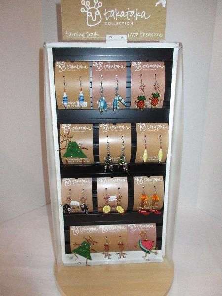 Takataka Collection Hand Made Novelty Fashion Jewelry w/ Revolving Display Stand