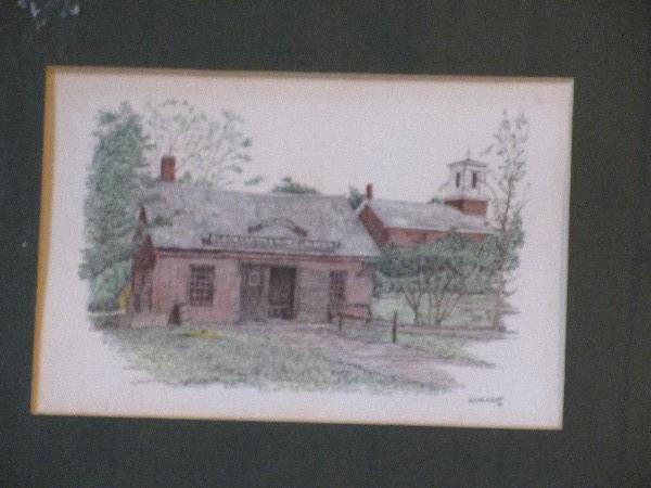 Shelburne Blacksmith & Wheel Wright Shop Colonial Building & Landscape Scene