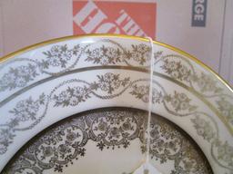 Porcelain/Ceramic Translucent China Plate Warranted 22k Gold Ornate Trim/Pattern