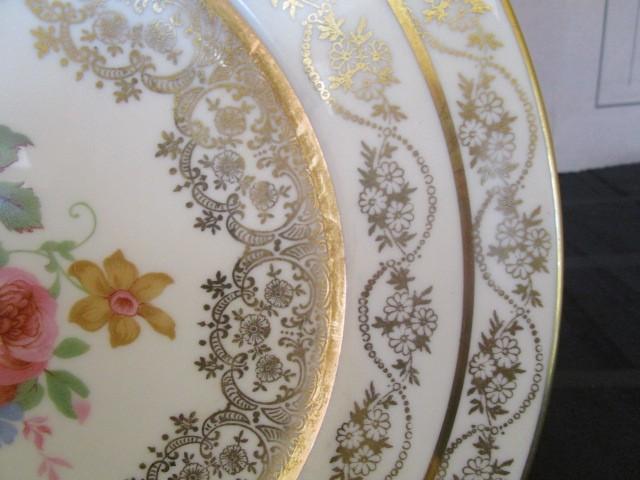 Porcelain/Ceramic Translucent China Plate Warranted 22k Gold Ornate Trim/Pattern