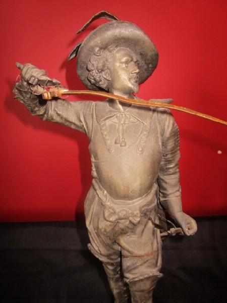 Metal Renaissance Man Statue/Figurine w/ Brass Sword