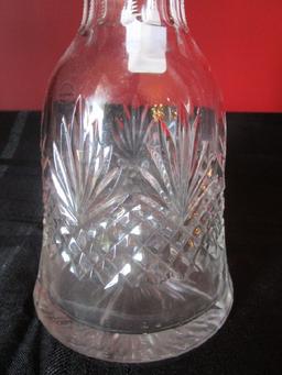 Full Lead Crystal Wedgwood Pitcher Pineapple Cut Pattern, Ribbed Neck, Star-Cut Base