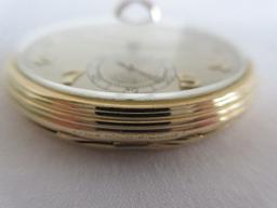 Vintage Hamilton Watch Co. Keystone 14K Gold Filled Pocket Watch w/ Second Hand Inscribed