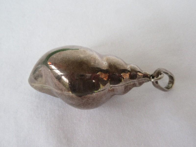 Stamped 925 Mexico Conch Shell Design Pendant Which Means 92.5% Sterling
