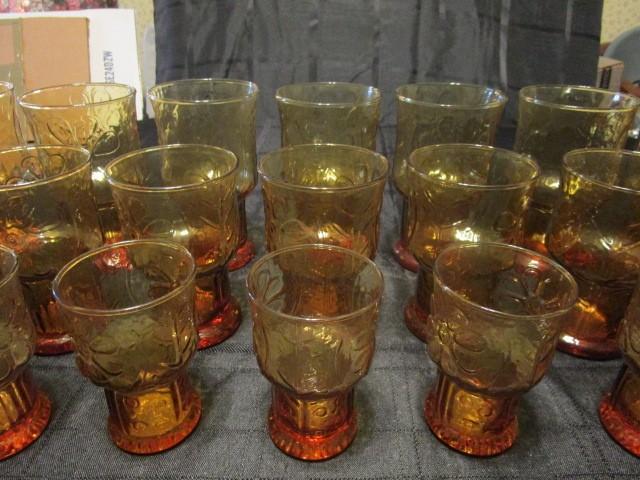 Vintage Country Garden Libbey Glass Lot - Floral Motif