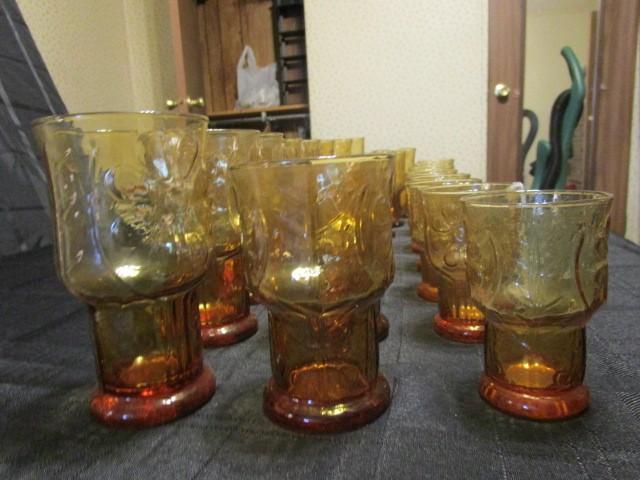 Vintage Country Garden Libbey Glass Lot - Floral Motif