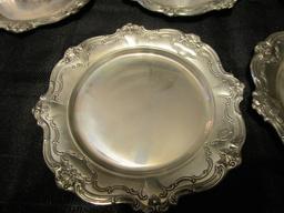 Set - 7 Gorham Sterling Plate w/ Ornate Carved Trim Hollowware Design