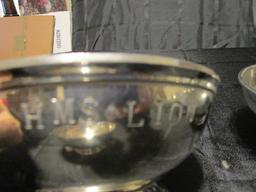 Set - 5 HMS Medusa/Lion/Champion Pewter Finger Mess Bowls