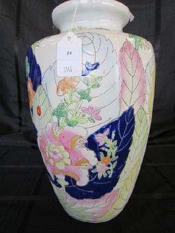 Ceramic Large Floral Leaf Vase Asian Style