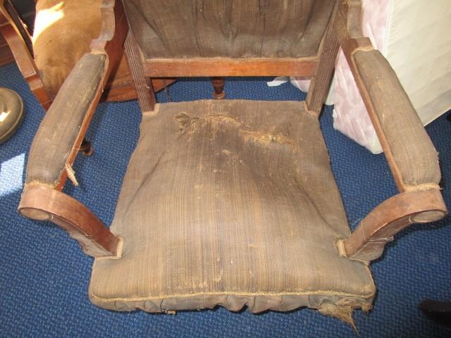 Vintage/Antique Wooden Arm Chair Eastlake Revival Style, Clover Finials