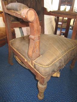 Vintage/Antique Wooden Arm Chair Eastlake Revival Style, Clover Finials