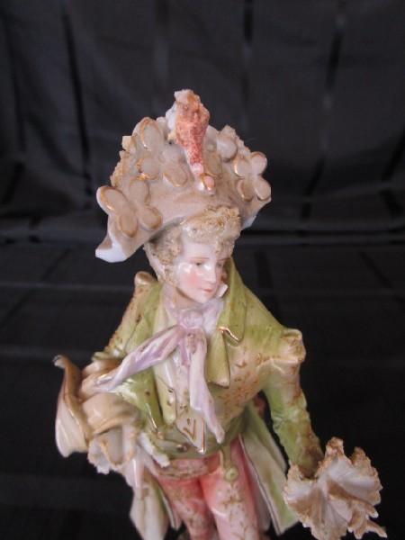 Ceramic/Porcelain Victorian Man/Woman Green/Pink Motif