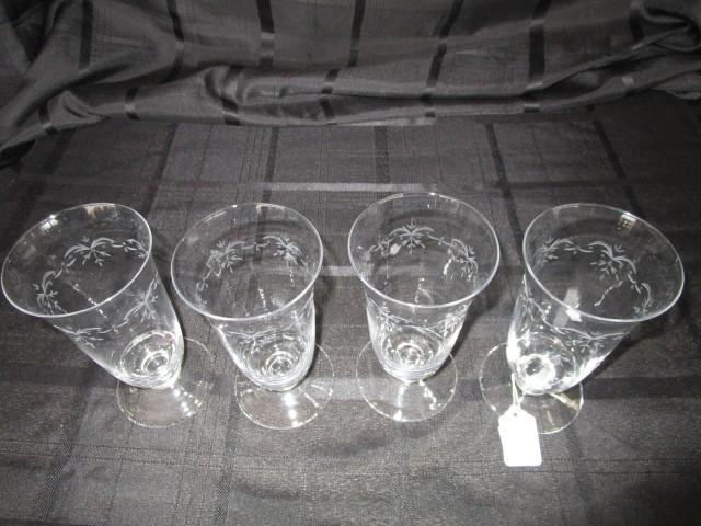 4 Etched Glass Pilsner Glasses