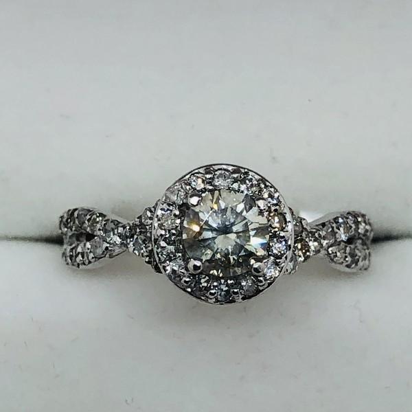 10K White Gold Diamond G-H, I1, 0.45ct Diamond G-H, SI2-I1, 0.3ct Ring