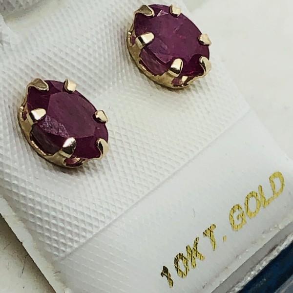 10K Yellow Gold Ruby 1.6ct Earrings