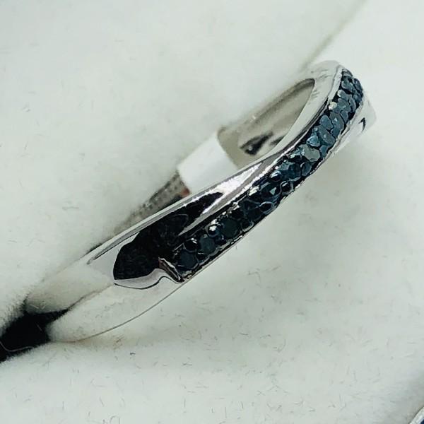 Silver Blue Diamond Ring