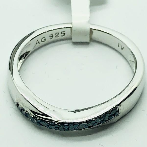 Silver Blue Diamond Ring