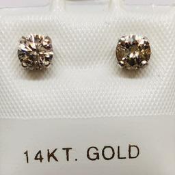 14K White Gold Diamond G-I, I1-I3, 0.68ct Earrings