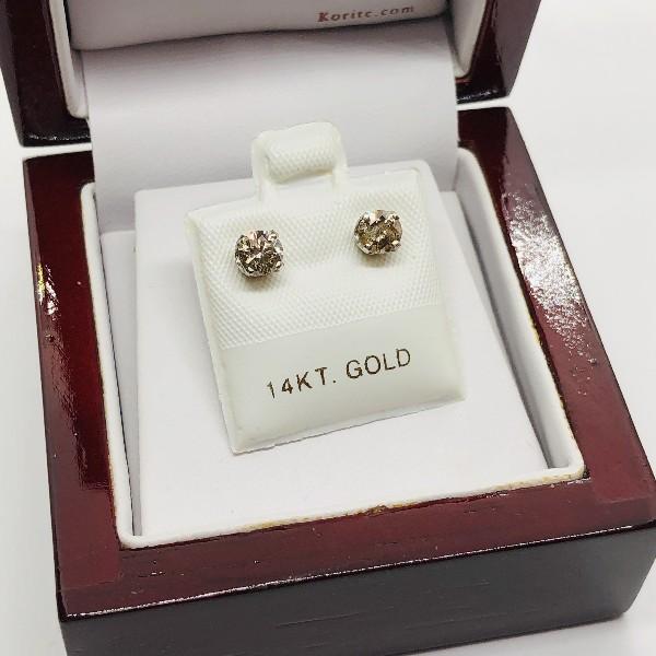 14K White Gold Diamond G-I, I1-I3, 0.68ct Earrings