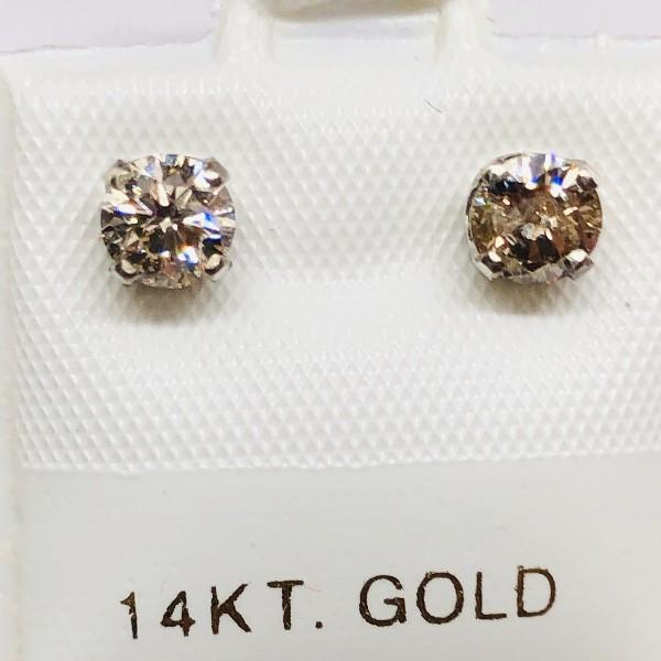 14K White Gold Diamond G-I, I1-I3, 0.68ct Earrings