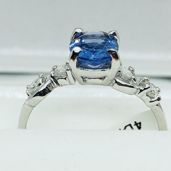 10K White Gold Tanzanite 1.25ct Diamond G-H, I, 0.22ct Ring